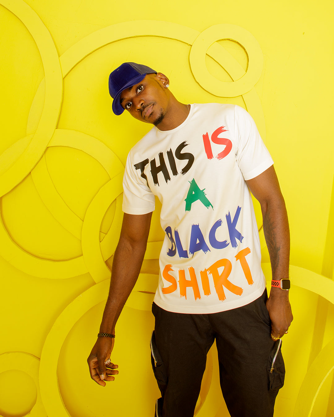 CURBAN THIS IS A BLACK SHIRT Slogan Oversized Male T-Shirt