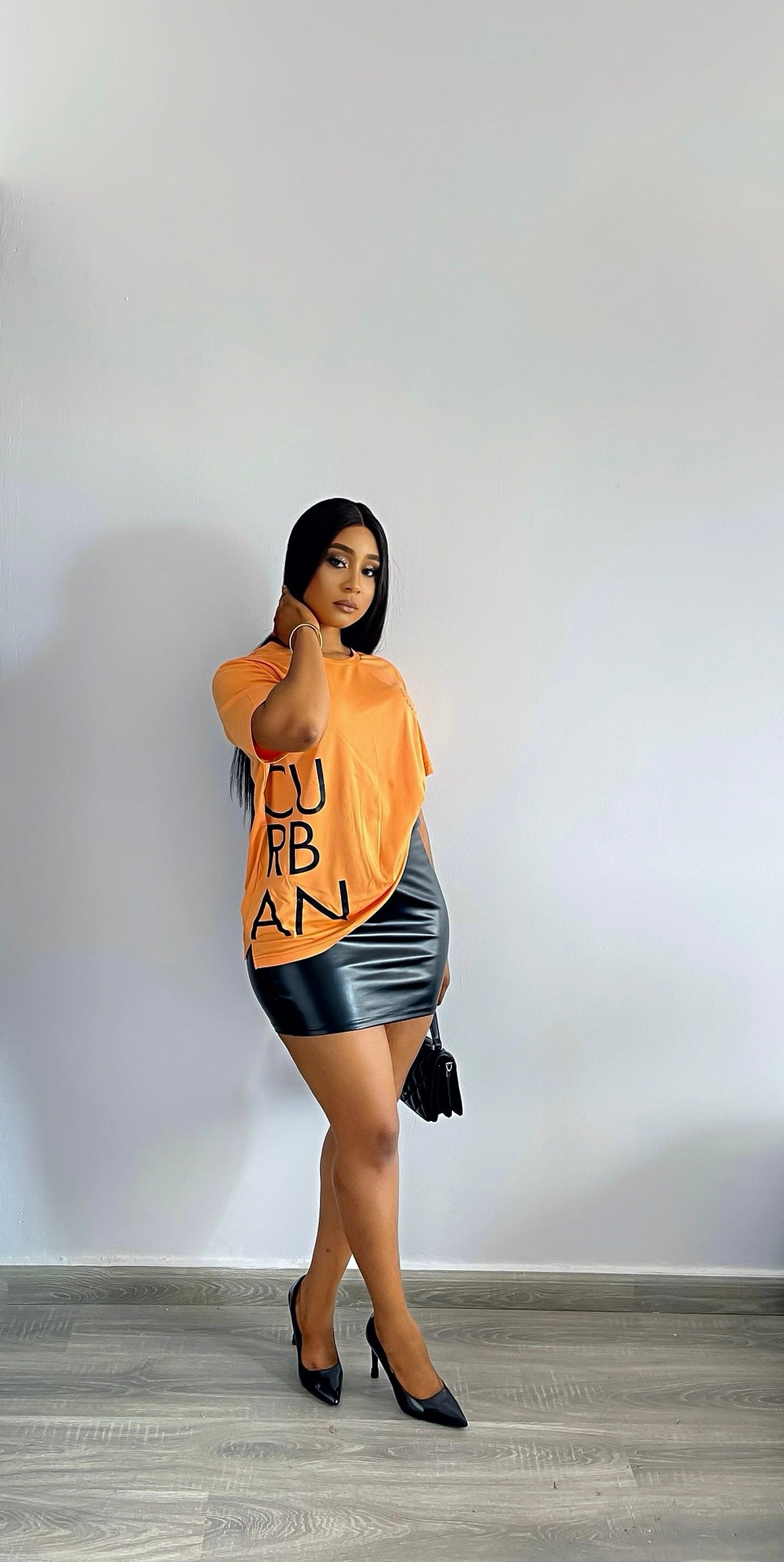 CURBAN Orange Oversized Female T-Shirt